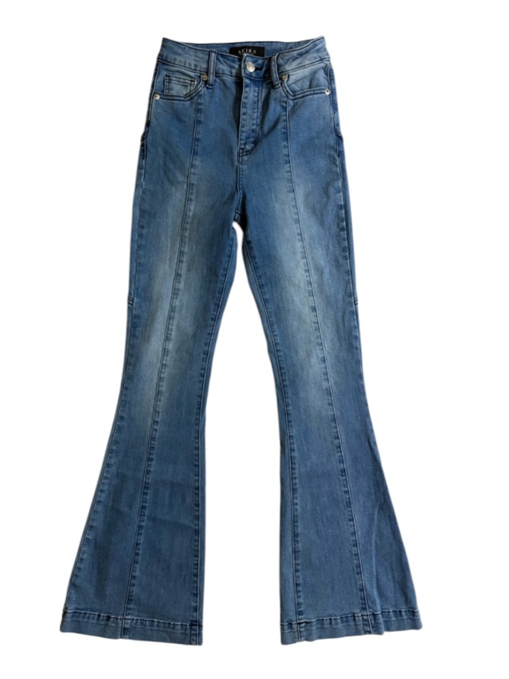 NWOT AKIRA Women’s Star Back Flare High Rise Jeans Size 3/W25 Y2K inspired